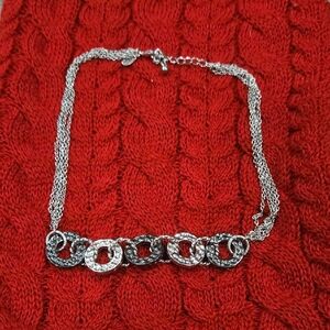 Lia Sophia Silver and Black Circle Necklace